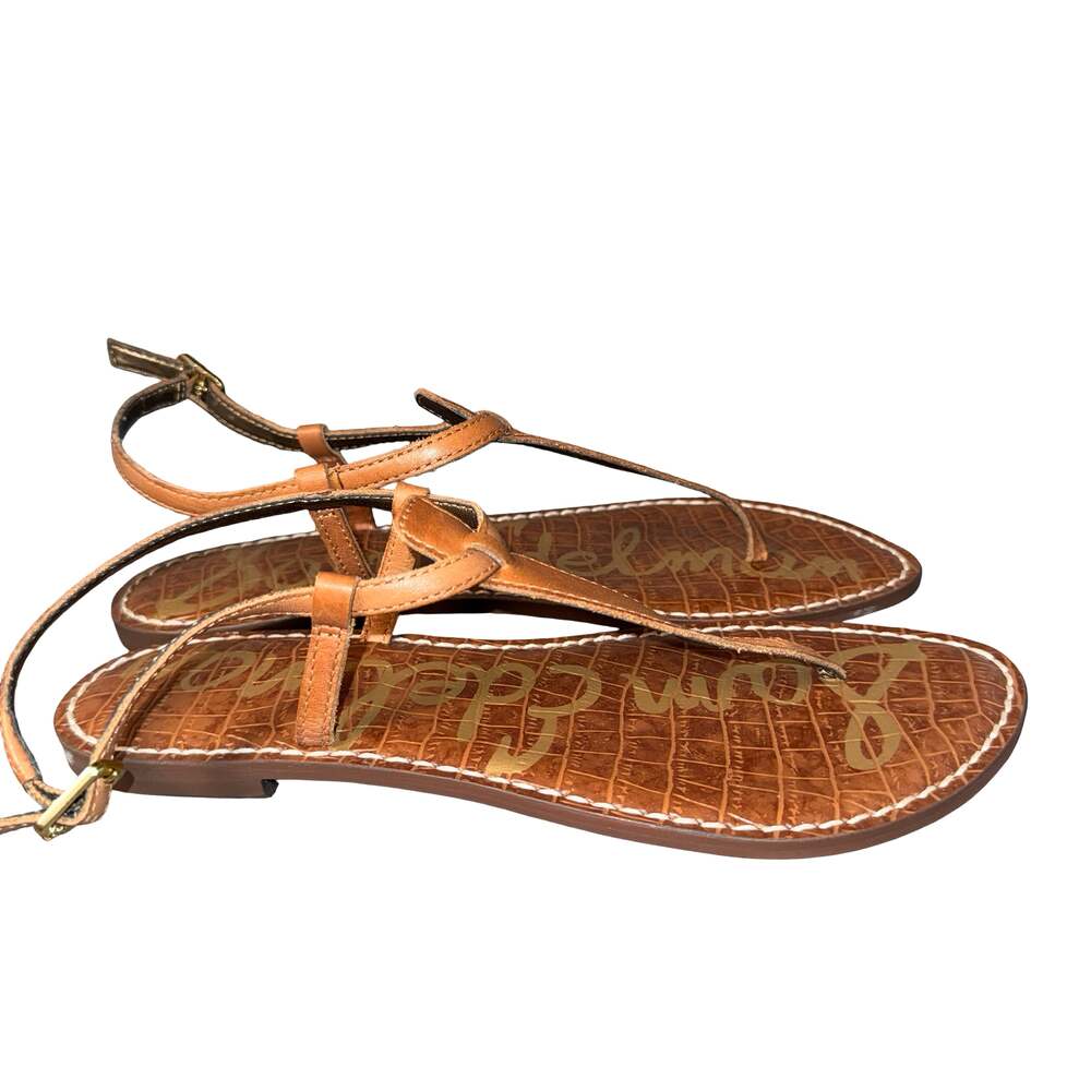Sam Edelman Gigi Croc-Embossed Leather Thong Sandals Size 8M - Picture 2 of 8